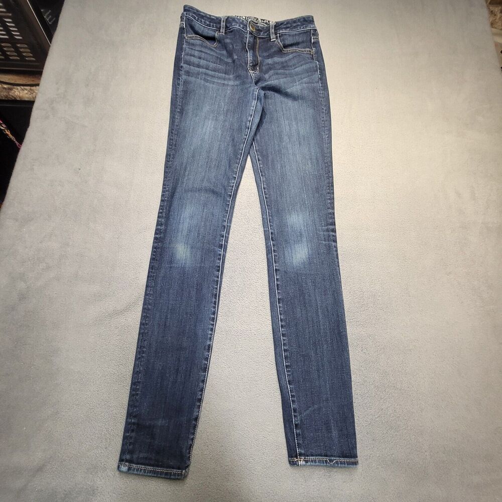 American Eagle Jeans Womens 8 Blue High Rise Jegging Distressed Stretch Denim